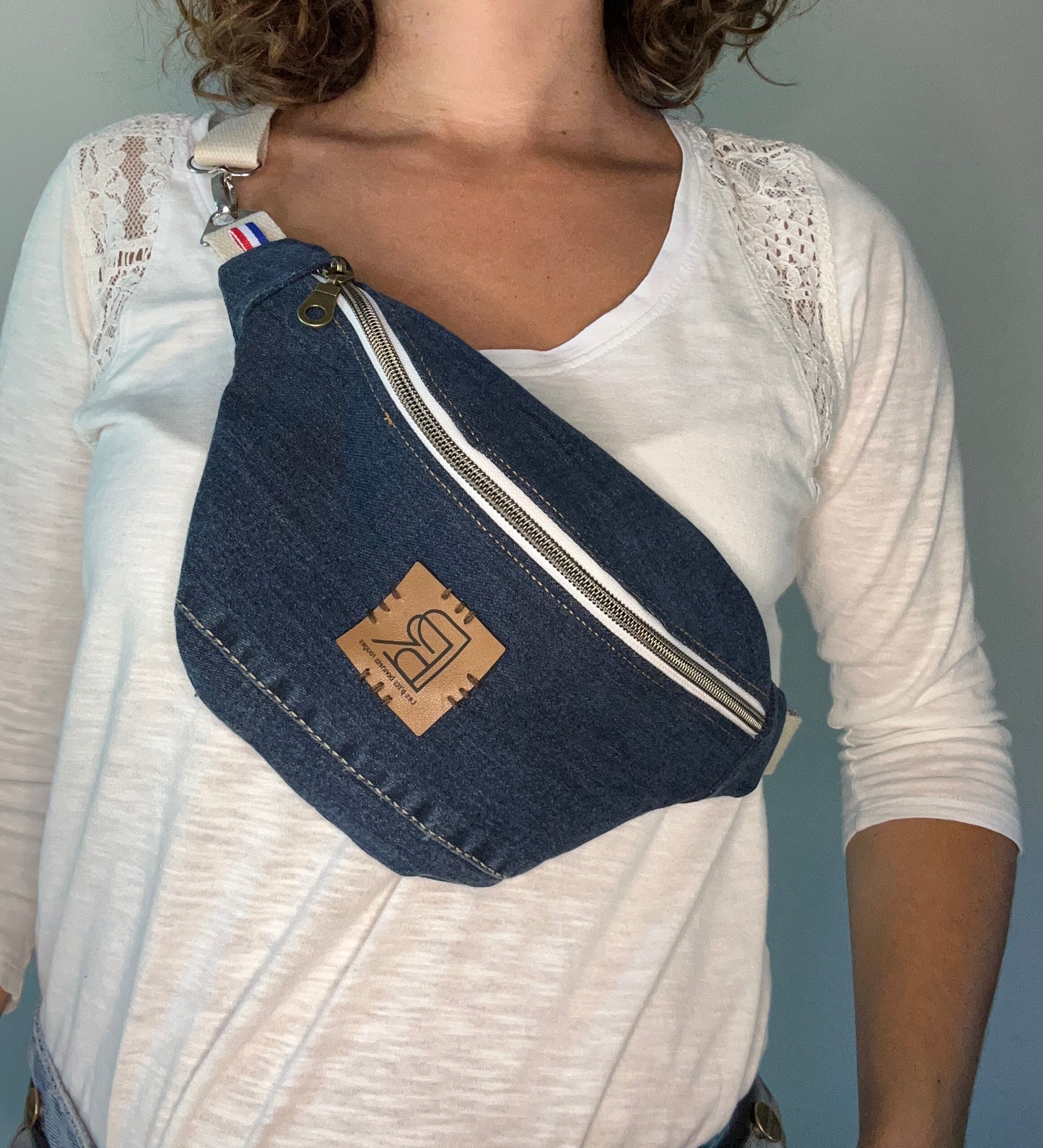 Mini Sac banane  jeans bleu foncé