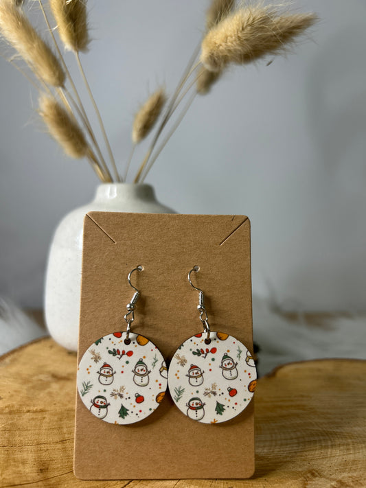 Boucles d'oreilles bonhommes de neige